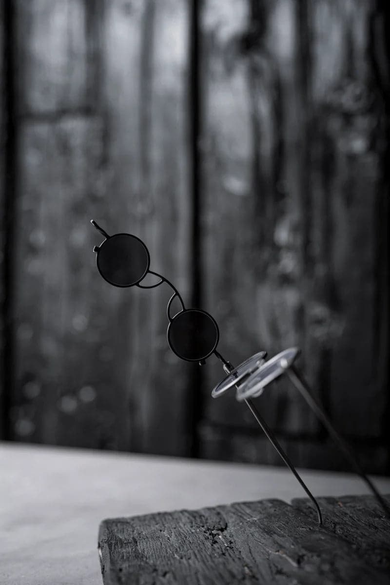 Rigards x Ziggy Chen | RG1911CU | Extravagante, runde Metall Sonnenbrille mit Clip On für Damen und Herren in grau/schwarz