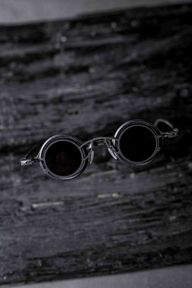 Rigards x Ziggy Chen | RG1911CU | Extravagante, runde Metall Sonnenbrille mit Clip On für Damen und Herren in grau/schwarz