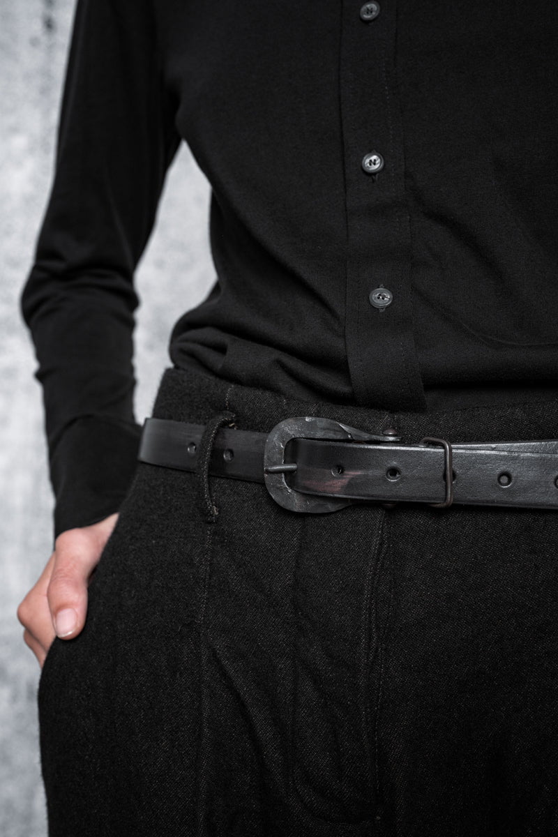 Tagliovivo | 2,5x5 Buckle | Schmaler, schwarzer Ledergürtel für Damen