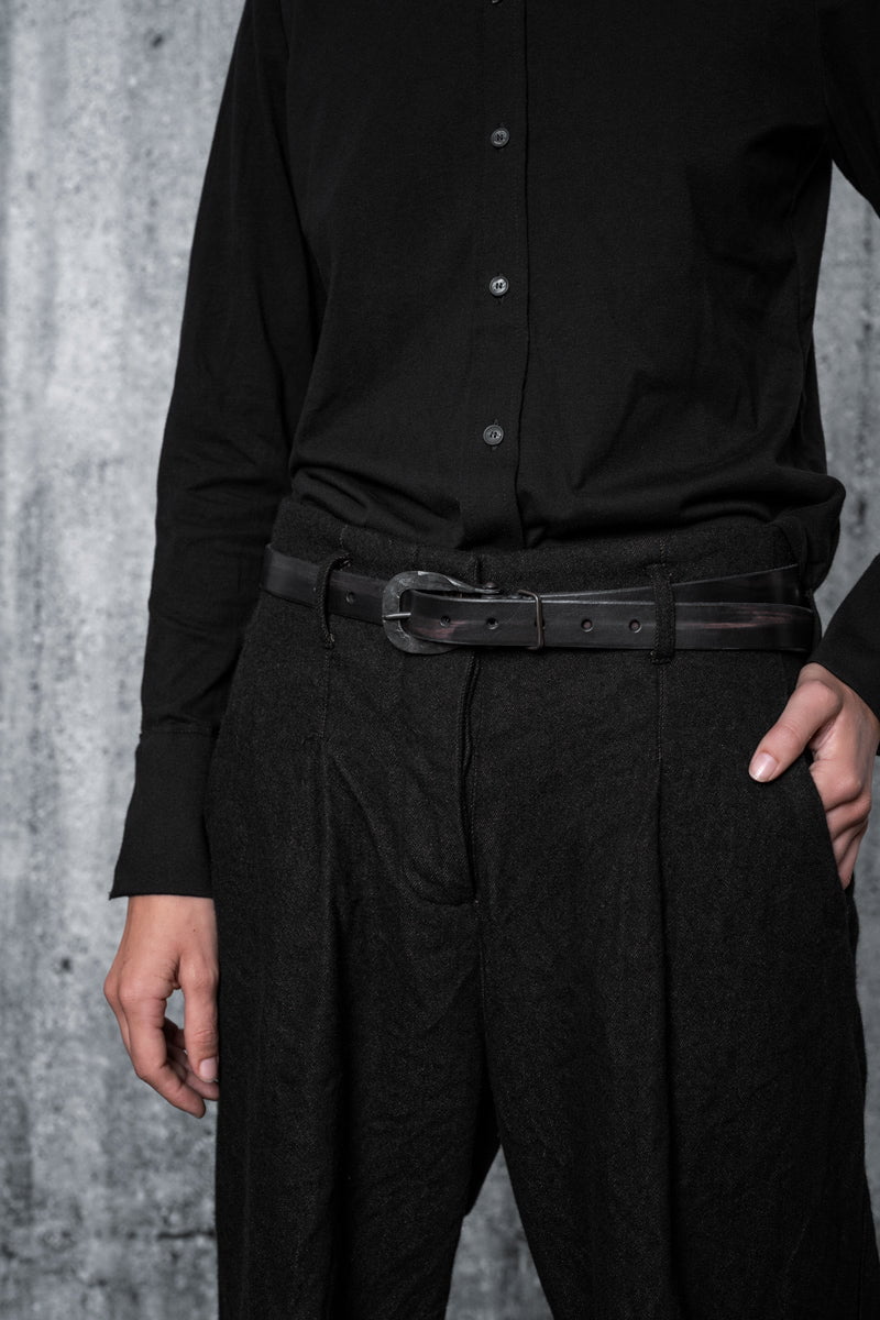 Tagliovivo | 2,5x5 Buckle | Schmaler, schwarzer Ledergürtel für Damen