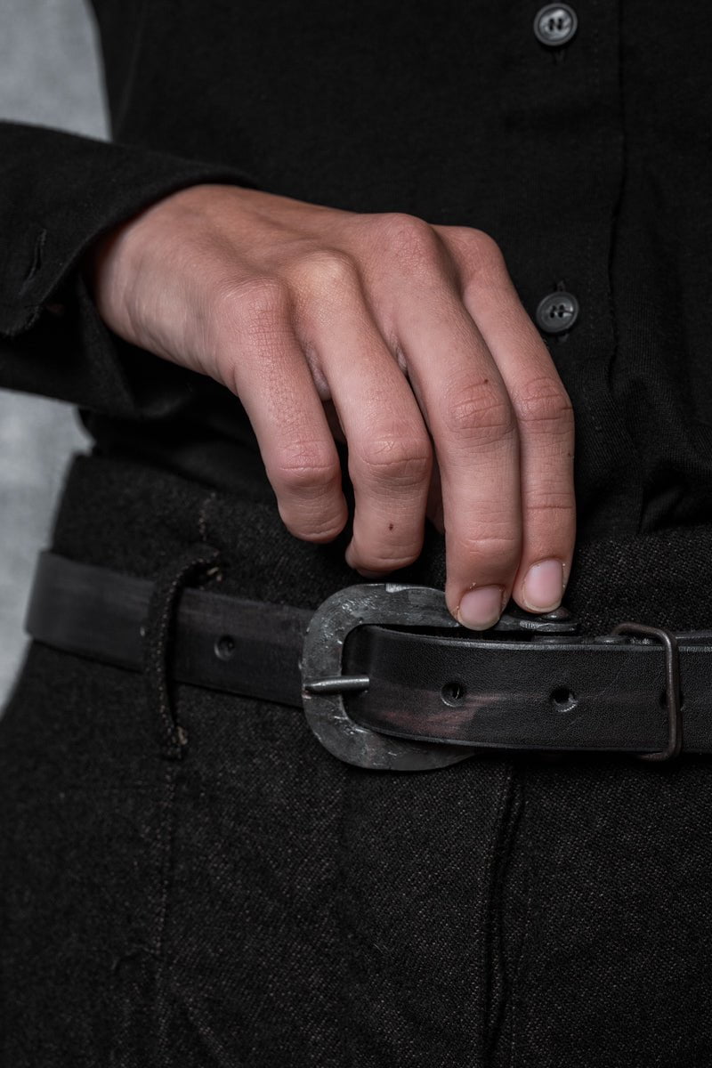 Tagliovivo | 2,5x5 Buckle | Schmaler, schwarzer Ledergürtel für Damen