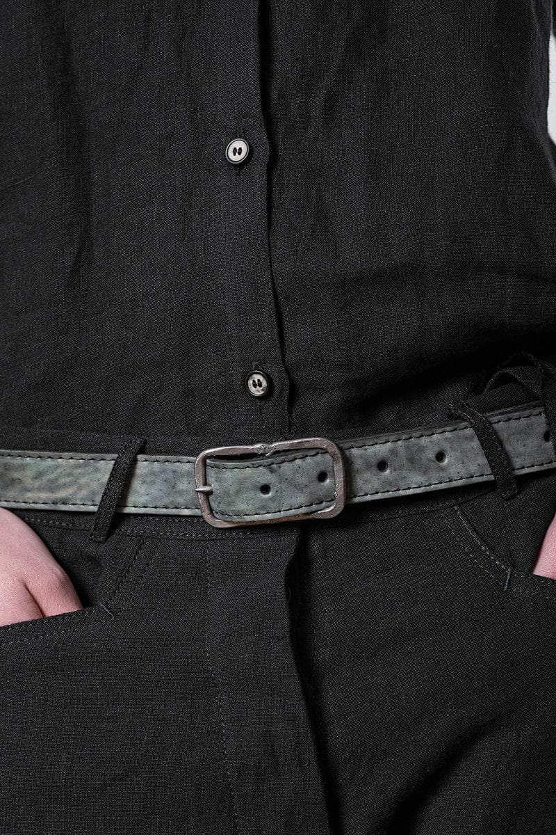 Tagliovivo | 25mm Rectangular Buckle Belt | Schmaler Ledergürtel in Grau