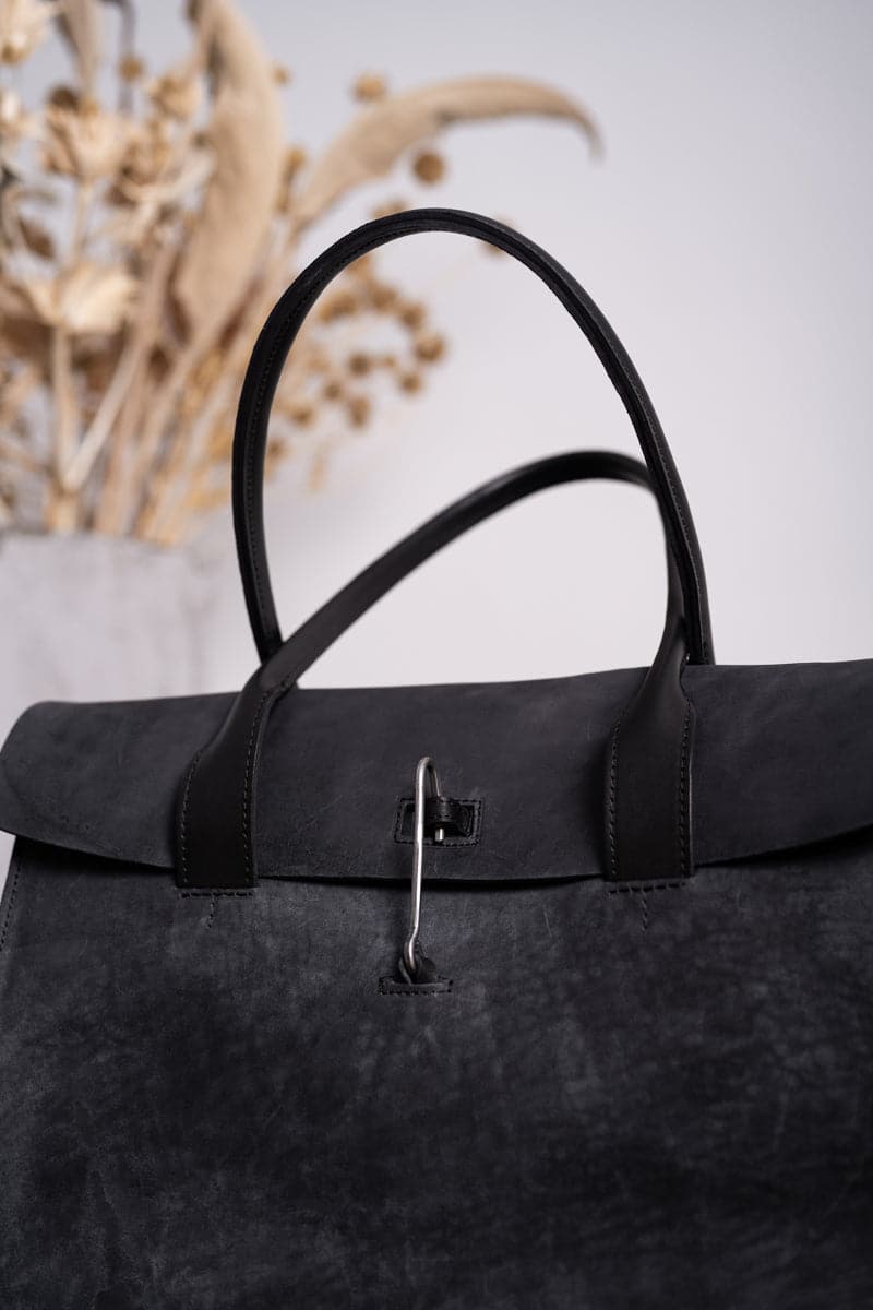 Tagliovivo | Doctor L | Große Ledertasche für Damen in Schwarz in schwarzblau