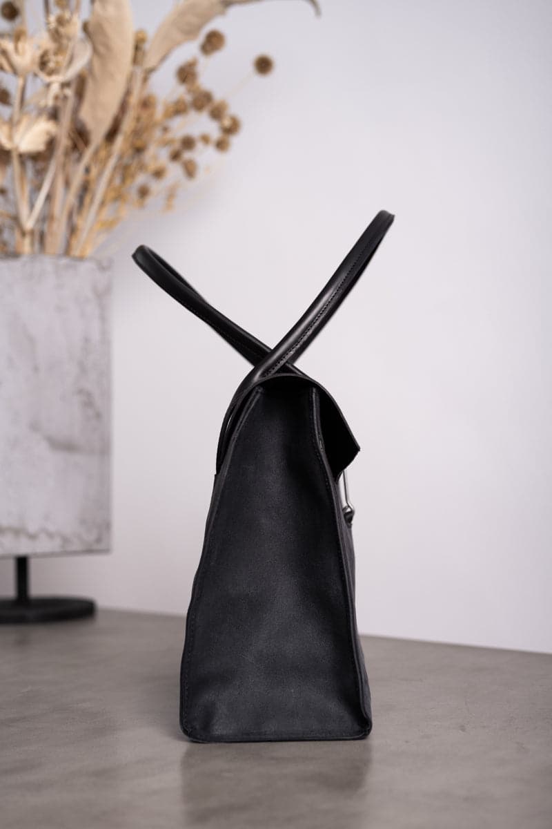 Tagliovivo | Doctor L | Große Ledertasche für Damen in Schwarz in schwarzblau
