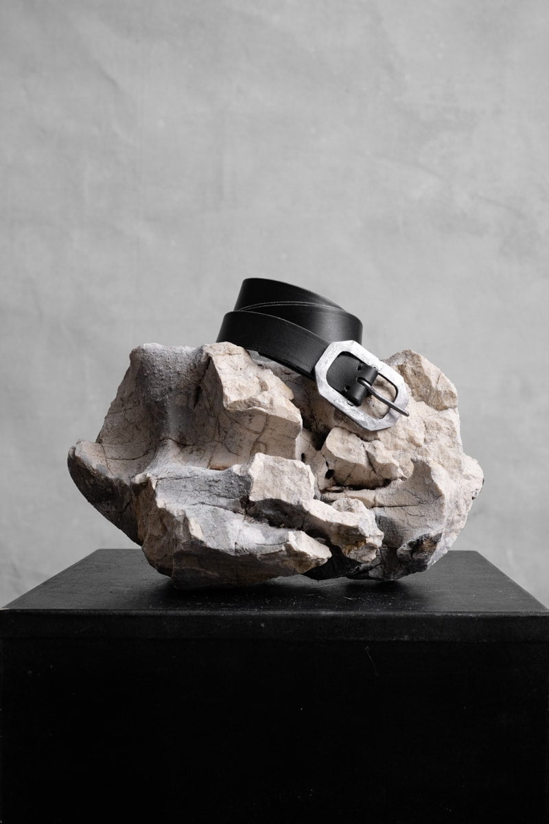 Tagliovivo | Hoctagon S Belt | Schwarzer Ledergürtel mit edler Schnalle