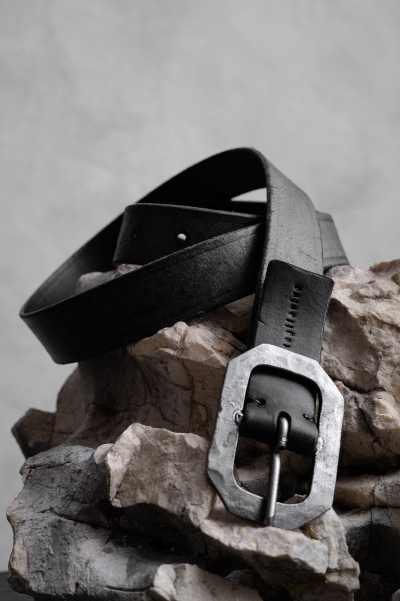 Tagliovivo | Hoctagon S Belt | Schwarzer Ledergürtel mit edler Schnalle