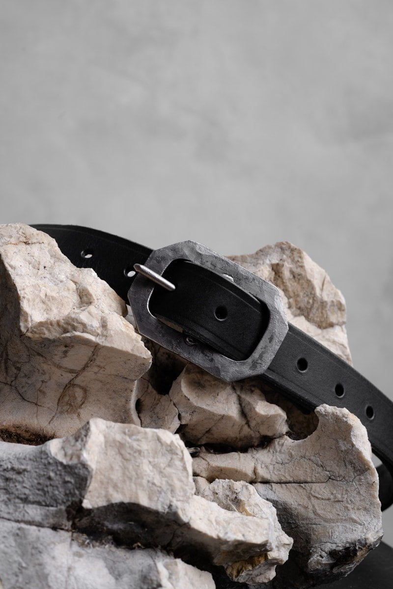 Tagliovivo | Hoctagon S Belt | Schwarzer Ledergürtel mit edler Schnalle