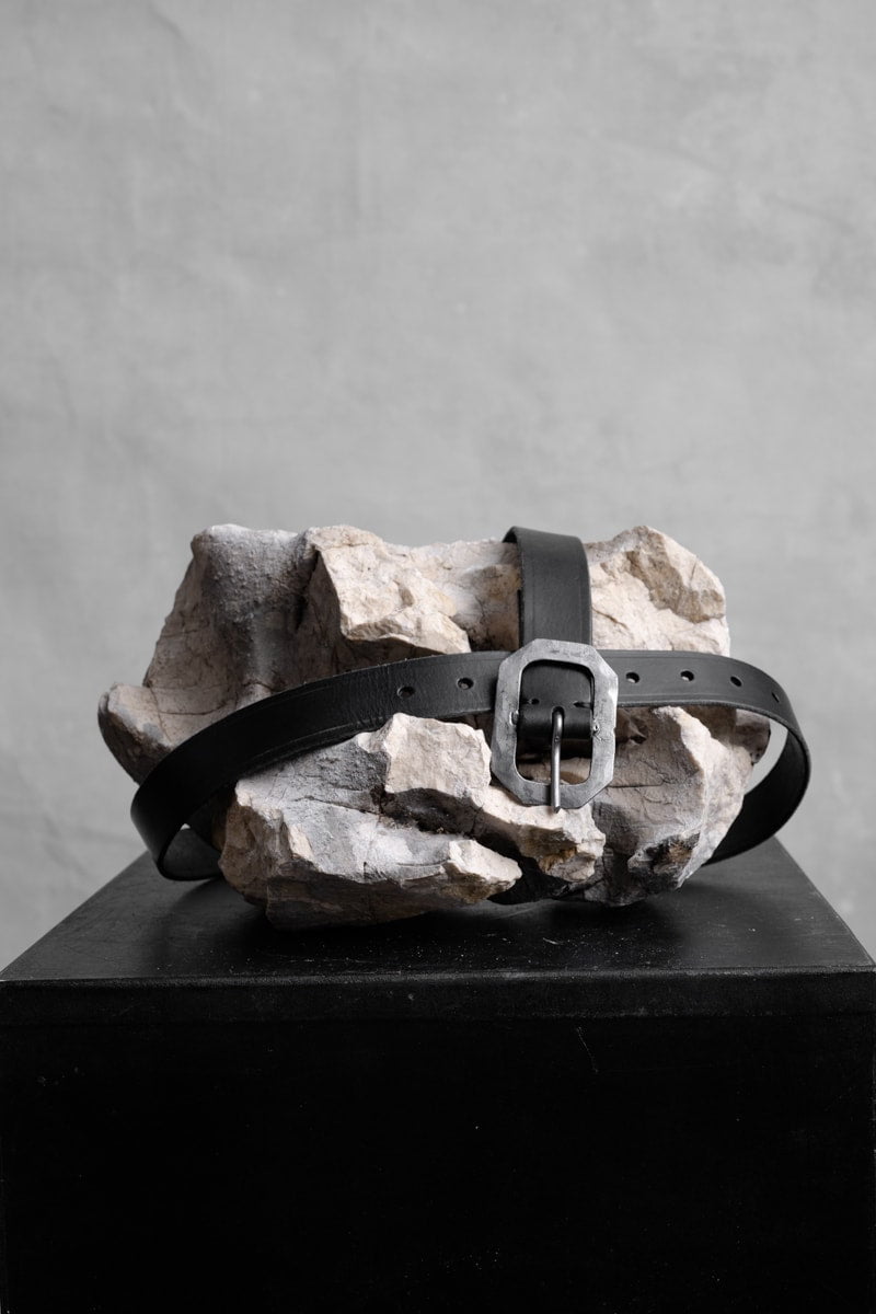 Tagliovivo | Hoctagon S Belt | Schwarzer Ledergürtel mit edler Schnalle