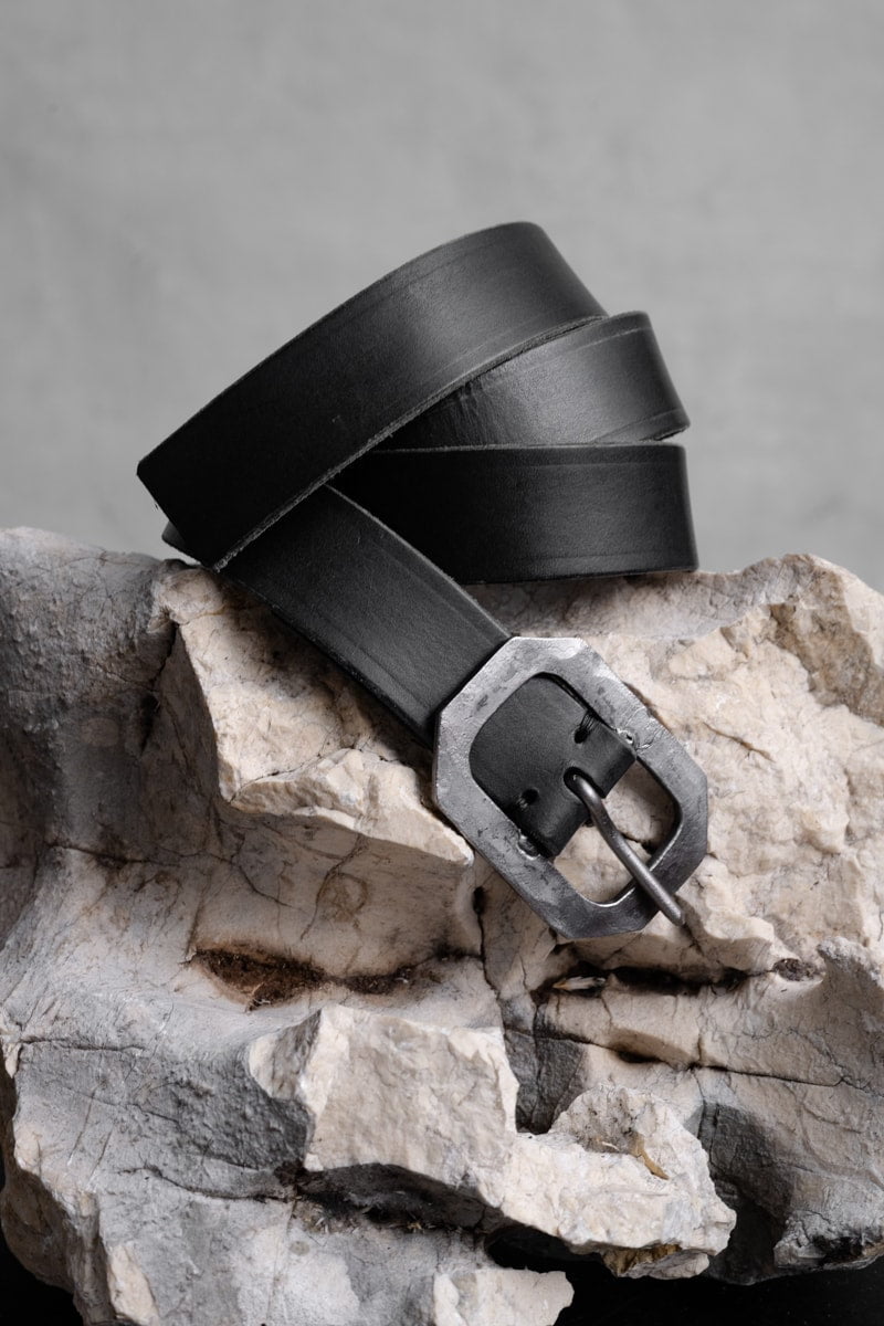 Tagliovivo | Hoctagon S Belt | Schwarzer Ledergürtel mit edler Schnalle