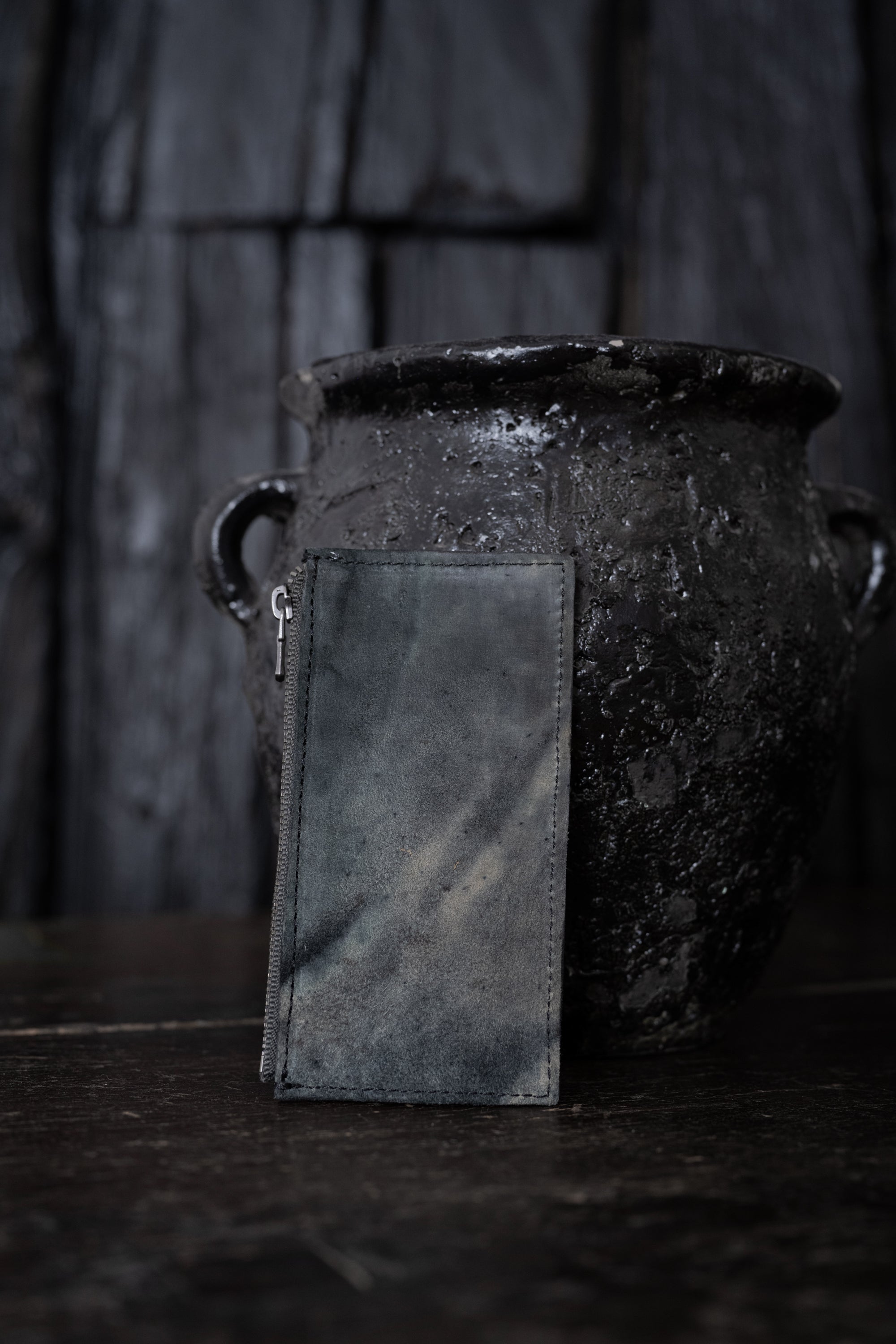 Tagliovivo | Pocket Wallet L | Kleines Kartenetui aus Rauleder in Grau