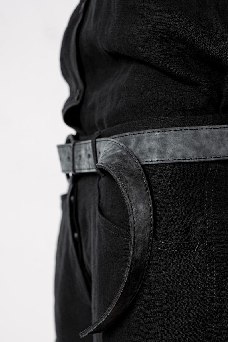 Tagliovivo | Ring Buckle Belt | Runder Ledergürtel mit handgeschmiedeter Schnalle in Grau