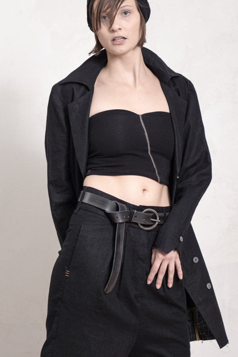 Tagliovivo | Ring Buckle L Belt | Handgefertigter Ledergürtel schwarz