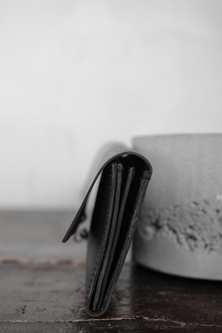 Tagliovivo | Soffietto Wallet | Handgefertige Leder Geldbörse in schwarz