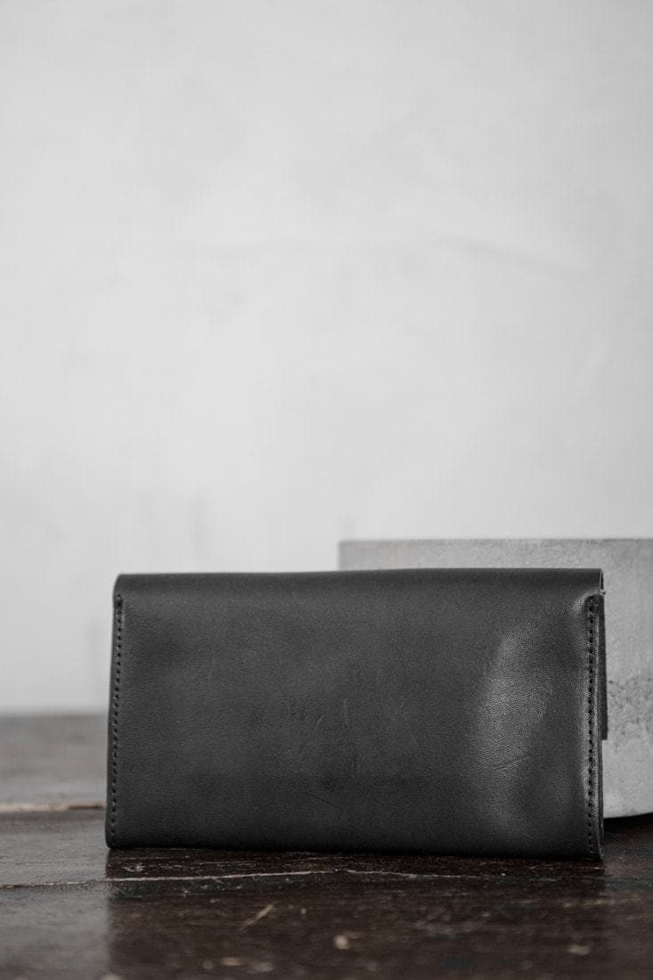 Tagliovivo | Soffietto Wallet | Handgefertige Leder Geldbörse in schwarz