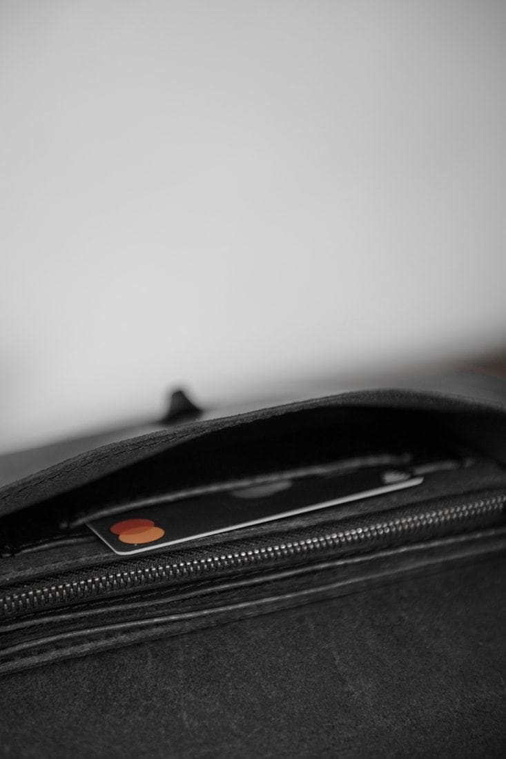 Tagliovivo | Soffietto Wallet | Handgefertige Leder Geldbörse in schwarz