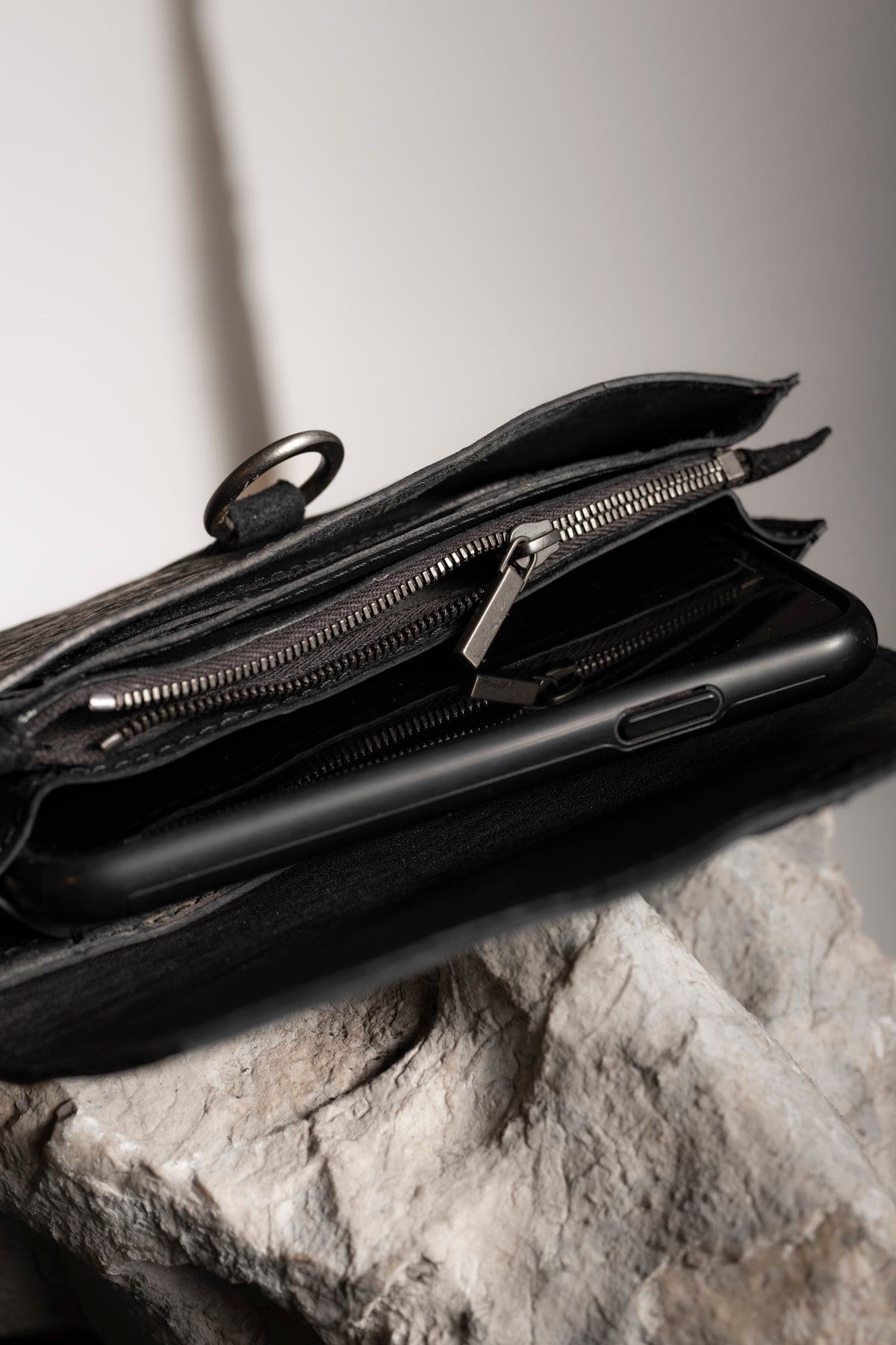 Tagliovivo | Soffietto Wallet L | Designer Geldbörse für Damen aus Leder in Schwarz