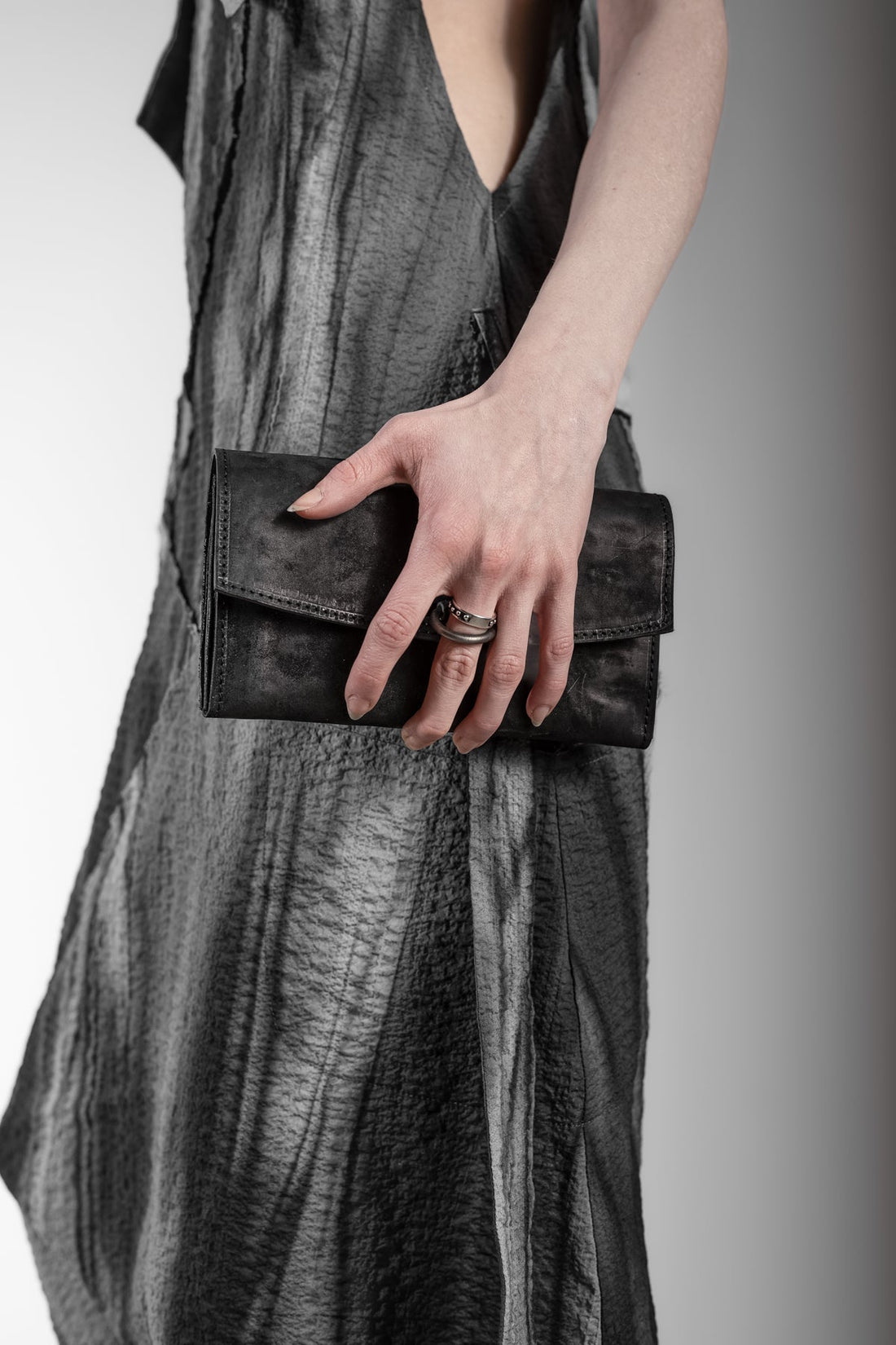 Tagliovivo | Soffietto Wallet L | Designer Geldbörse für Damen aus Leder in Schwarz