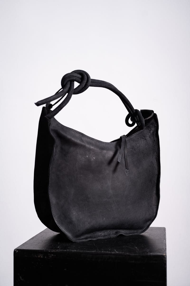 Tagliovivo | Soft Shoulder Bag | Große Beuteltasche aus schwarzem Leder