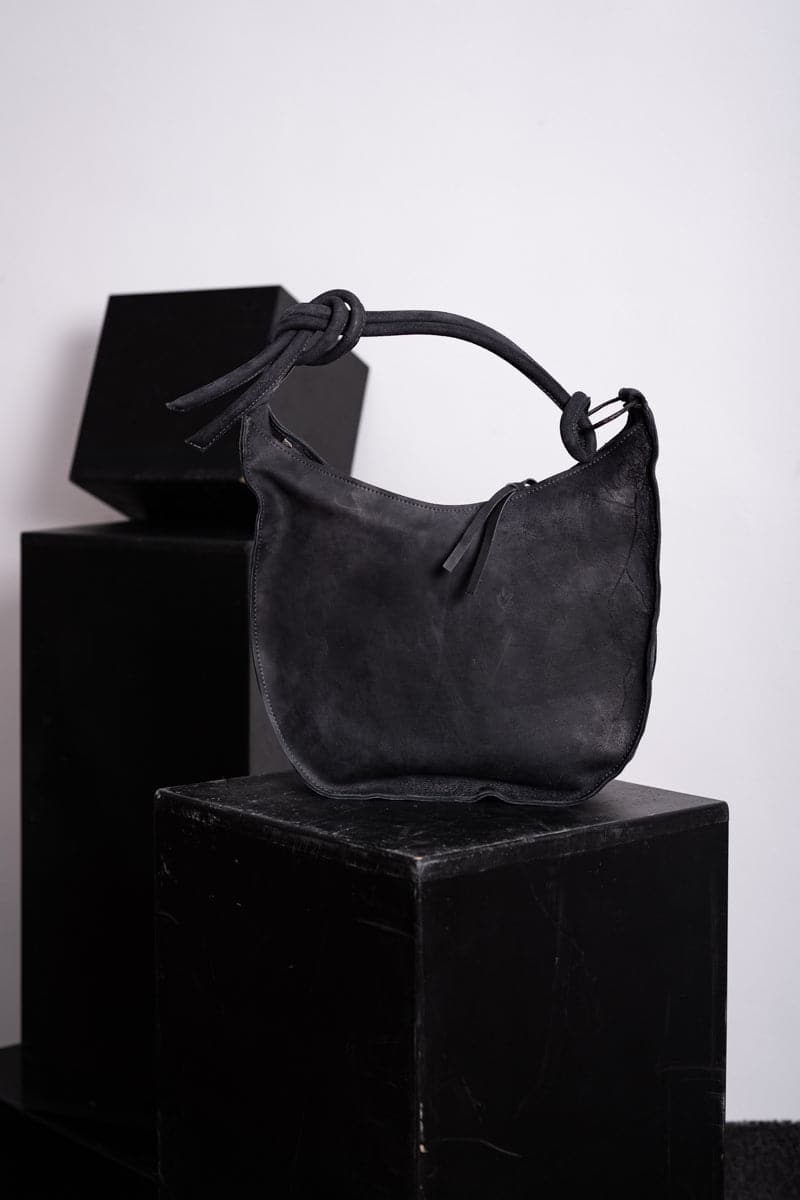 Tagliovivo | Soft Shoulder Bag | Große Beuteltasche aus schwarzem Leder