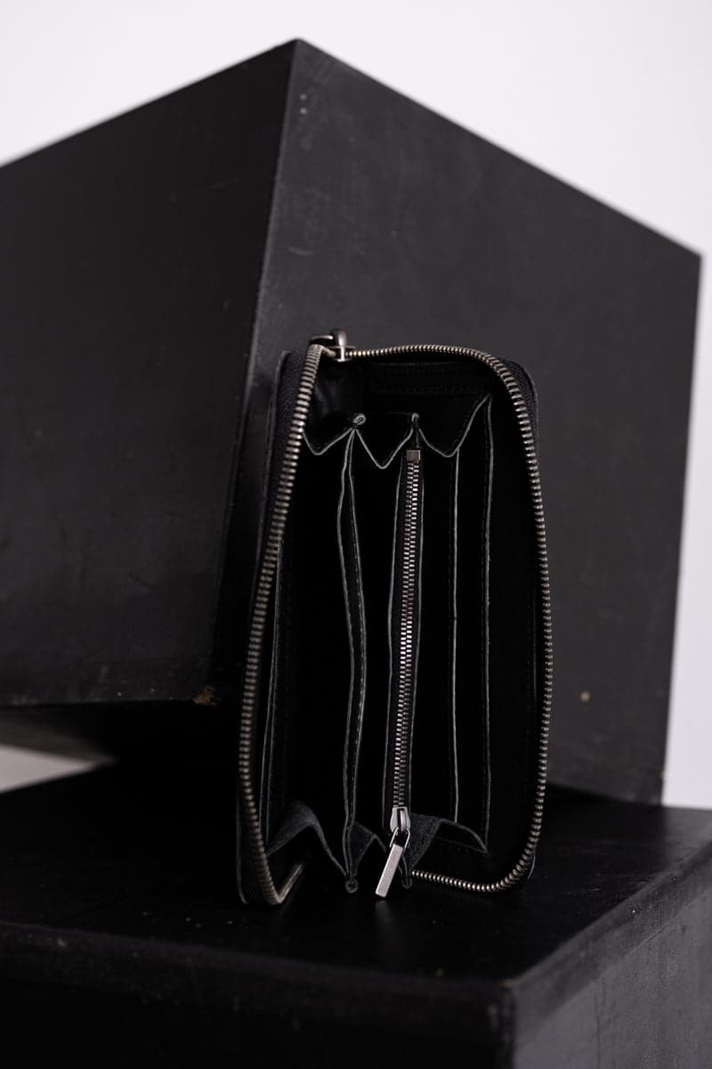 Tagliovivo | Zipped Wallet | Leder Geldbörse mit vielen Fächern in schwarz