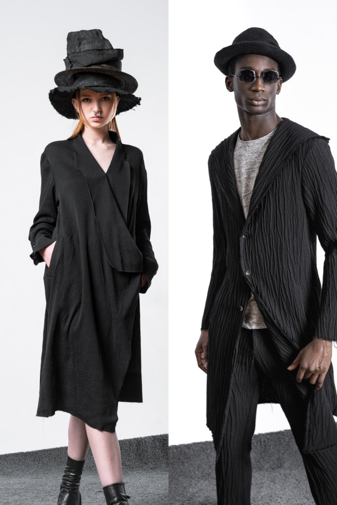 Schwarze Avantgarde Mode für Damen und Herren