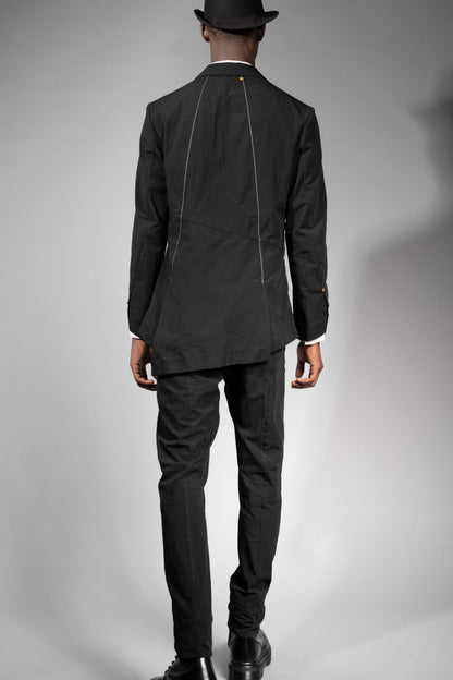 eigensinnig wien | ArgGro | Schwarzer Slim Fit Designer Herrenanzug aus japanischer Baumwolle