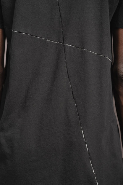 eigensinnig wien | Artmann | Schwarzes, avantgardistisches Long-T-Shirt aus Baumwolle