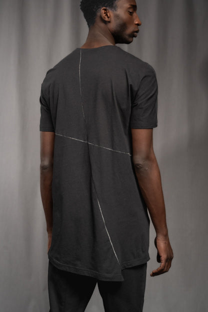 eigensinnig wien | Artmann | Schwarzes, avantgardistisches Long-T-Shirt aus Baumwolle