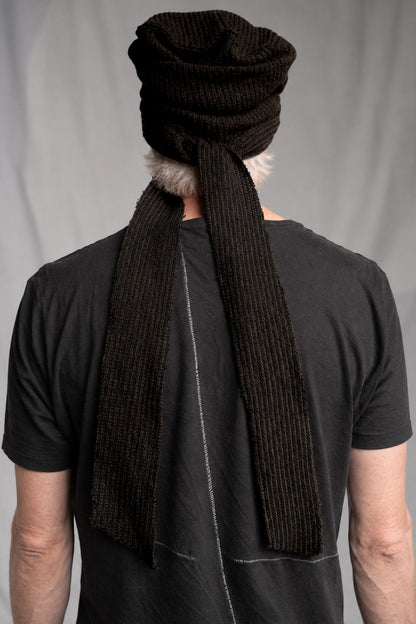 eigensinnig wien | Bracke | Designer-Beanie aus Schurwollmix mit braunem Streifenmuster