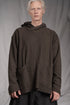 eigensinnig wien | Breed | Avantgardistischer Designer-Strickhoodie aus Wolle in Braun