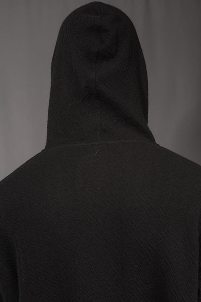 eigensinnig wien | Breed | Exklusiver Strickhoodie aus Merinowolle in Schwarz