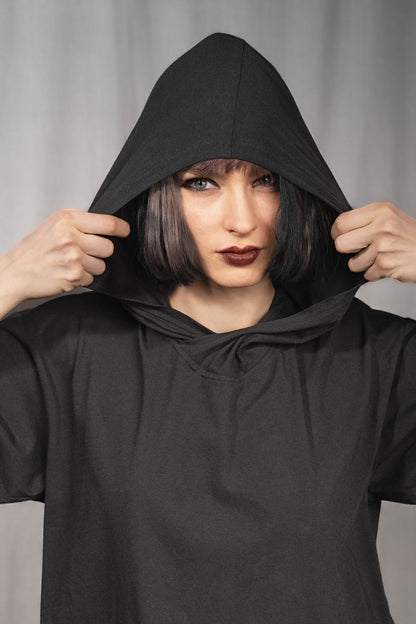 eigensinnig wien | Breed | Schwarzes Designer Hooded Sweatshirt aus Baumwolle