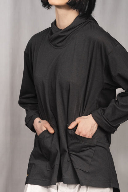 eigensinnig wien | Breed | Schwarzes Designer Hooded Sweatshirt aus Baumwolle