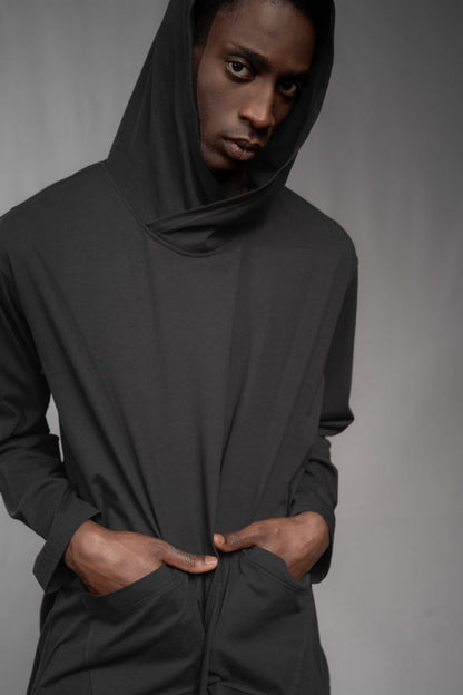 eigensinnig wien | Breed | Schwarzes Designer Hooded Sweatshirt aus Baumwolle