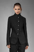 eigensinnig wien | Cardea | Designer Damen Jackenblazer aus schwarzer japanischer Wolle