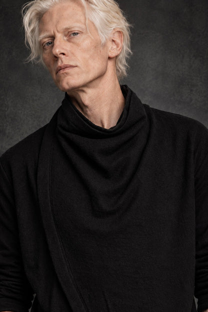 eigensinnig wien | CBGB | Schwarzer dekonstruierter Designer-Pullover aus hochwertigem Wollmix