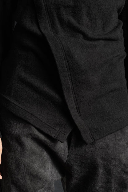 eigensinnig wien | CBGB | Schwarzer dekonstruierter Designer-Pullover aus hochwertigem Wollmix