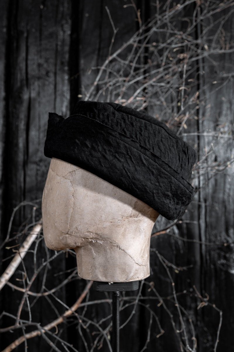 Schwarzer Bucket Hat für Herren und Damen aus Merinowolle
