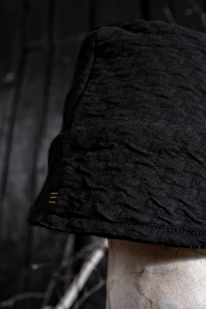 Schwarzer Bucket Hat für Herren und Damen aus Merinowolle | Strickmützen