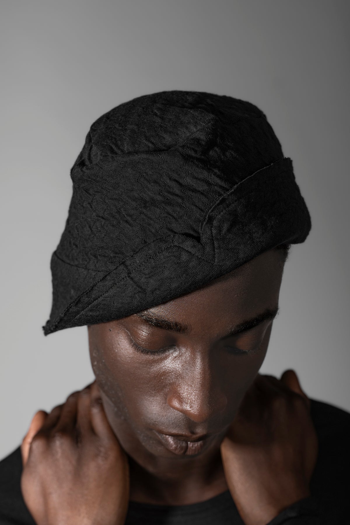 Exclusive black merino wool bucket hat eigensinnig wien