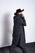 eigensinnig wien | Comte | Außergewöhnlicher Avantgarde Mantel mit großer Kapuze für Damen und Herren in grau