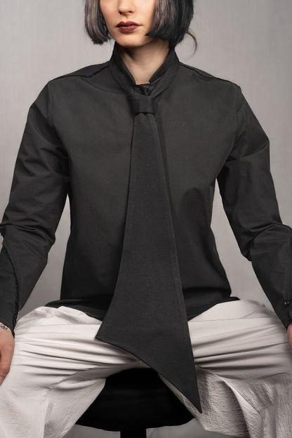 eigensinnig wien | Dreyfus | Spezielle, asymmetrische Designer-Krawatte in Schwarz