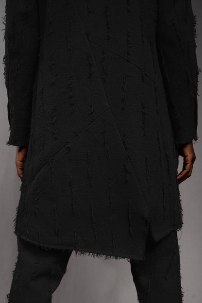 eigensinnig wien | Edgar | Nonkonformistischer Designer Herrenmantel aus grauer Baumwolle