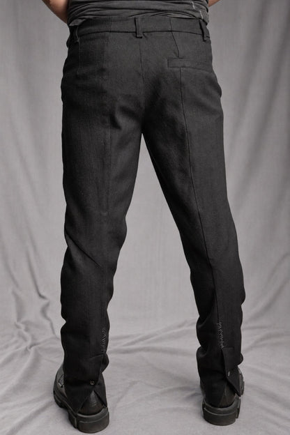eigensinnig wien | Eisler | Schwarze Slim-Fit Designerhose für Herren aus italienischer Luxuswolle