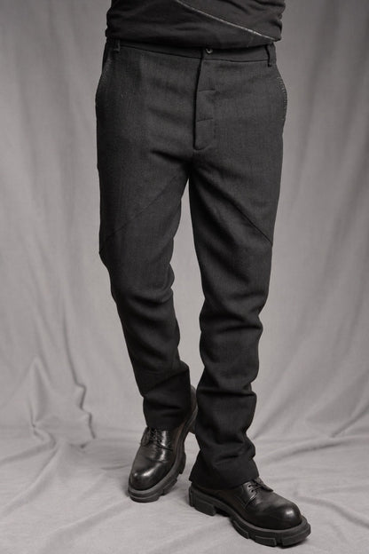 eigensinnig wien | Eisler | Schwarze Slim-Fit Designerhose für Herren aus italienischer Luxuswolle