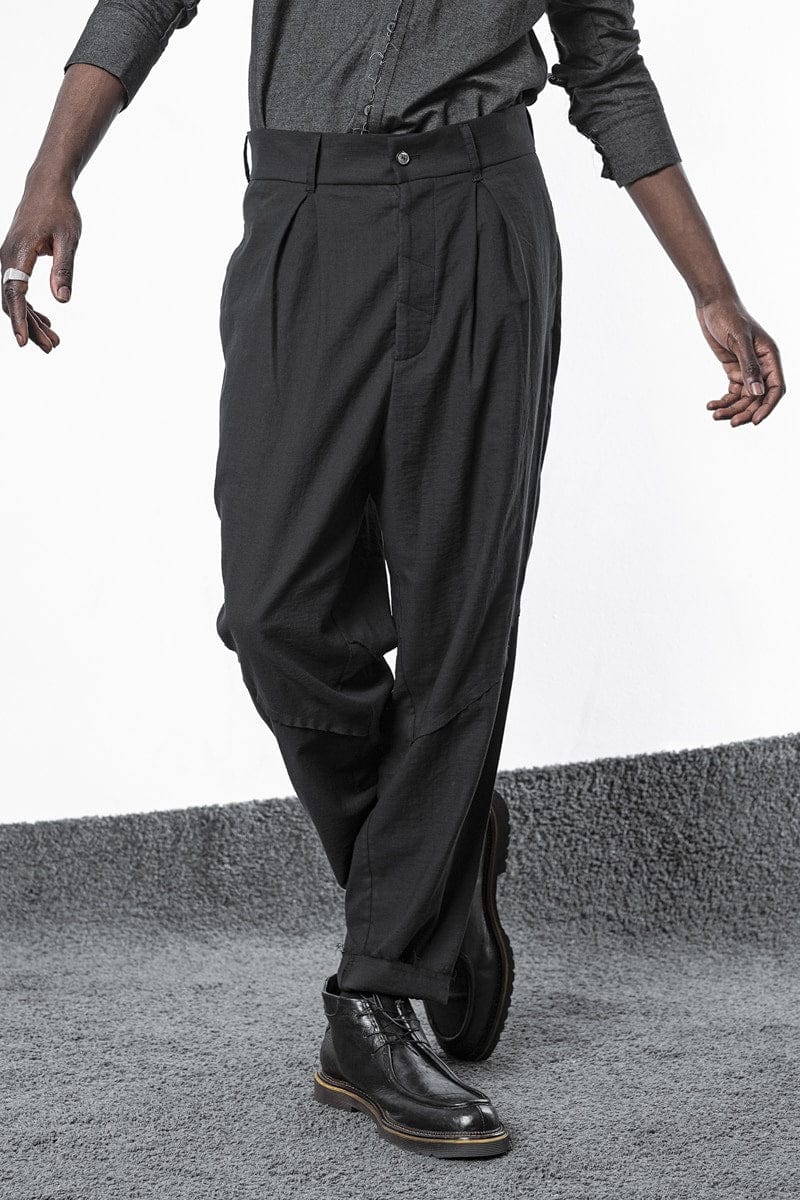 Trousers | Mens COS PLEATED WIDE-LEG PANTS BLACK ~ Theatre Collective