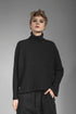 eigensinnig wien | Estella | Oversize Rollkragen-Pullover aus Merinowolle für Damen in Schwarz