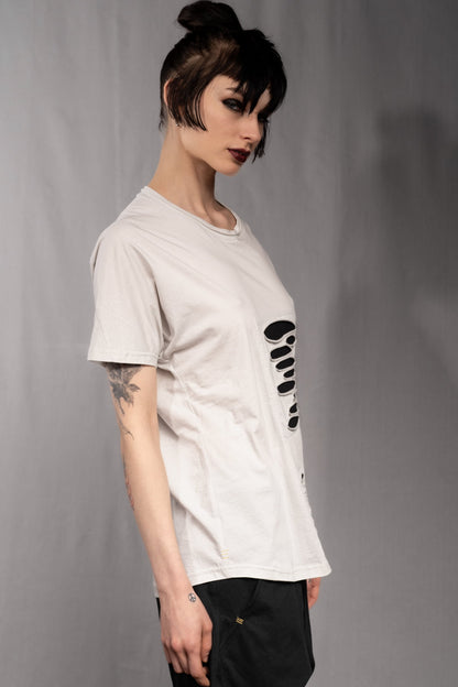 eigensinnig wien | Fontana | Unkonventionelles Baumwoll-T-Shirt mit avantgardistischer Formgebung