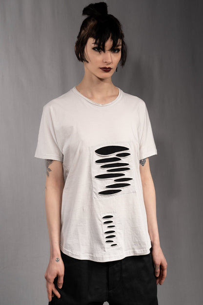 eigensinnig wien | Fontana | Unkonventionelles Baumwoll-T-Shirt mit avantgardistischer Formgebung