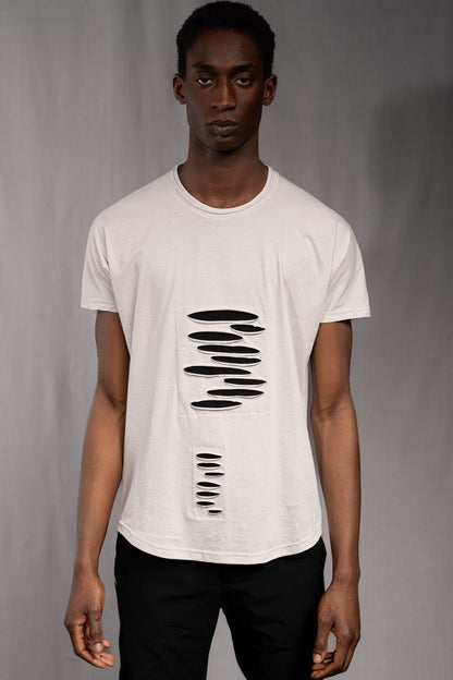 eigensinnig wien | Fontana | Unkonventionelles Baumwoll-T-Shirt mit avantgardistischer Formgebung